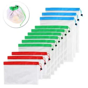 Produce-Bags Vegetable-Toys Mesh Shopping-Storage Fruit Grocery Washable DCOS for 12pcs