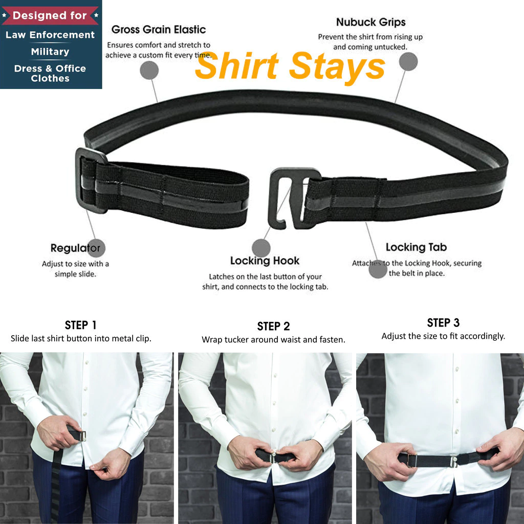 Shirt-Holder Best-Shirt Tuck-It-Belt Hold-Up Adjustable Stays Women for Black