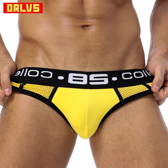 Men Underwear Briefs Panties Breathable Mesh BS107 Male Cueca Brand 3-Colors Qucik-Dry