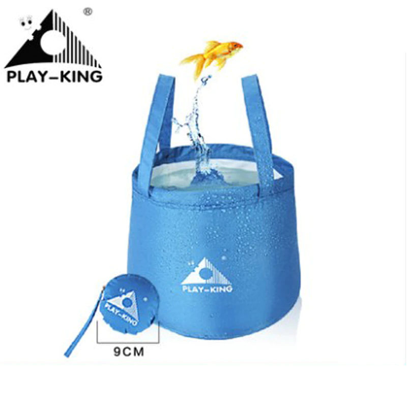 PLAYKING Outdoor Travel Foldable Folding Camping Washbasin Bucket Bowl Waterproof PEVA Washing Bag Nylon Hiking Water Bucket