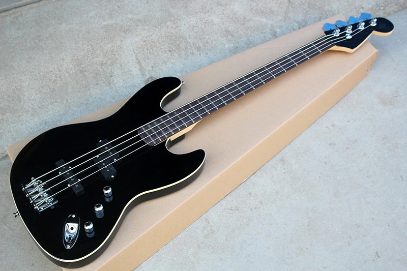 Electric-Bass-Guitar PBSS Black 4-Strings Body Can-Be-Customized with Chrome Hardware