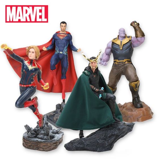 Collectible-Model Marvel-Toys Action-Figures Loki Avengers Ironman Thanos Spiderman Danvers