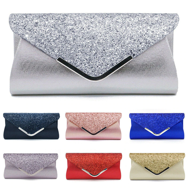 Handbag Envelope Clutch-Bag Shimmer Glitter Sequins Smart-Jane Evening-Party Women's