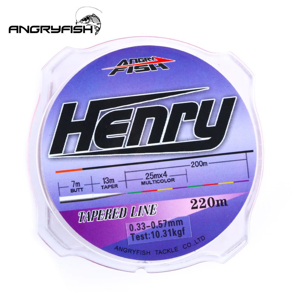Angryfish Tapered-Line Fishing-Line Henry-Series Nylon Strong New 220m Sport Popular