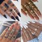 9 Design Boho Vintage Gold Star Midi Moon Rings Set For Women Opal Crystal Midi Finger
