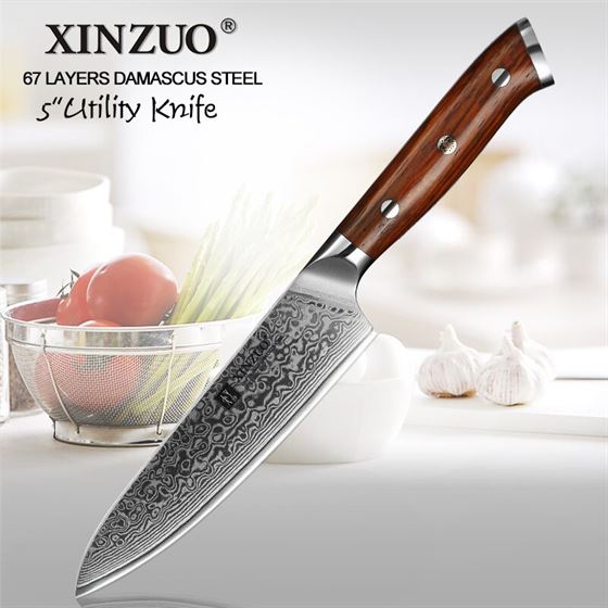 XINZUO Kitchen Knife Paring-Knives Japanese Damascus-Steel Brand Rosewood-Handle 