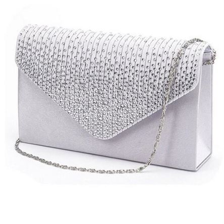 Womens Bags Purse Wallet Clutch-Bag Envelope Satin Crystal Wedding-Party Fashion Ladies
