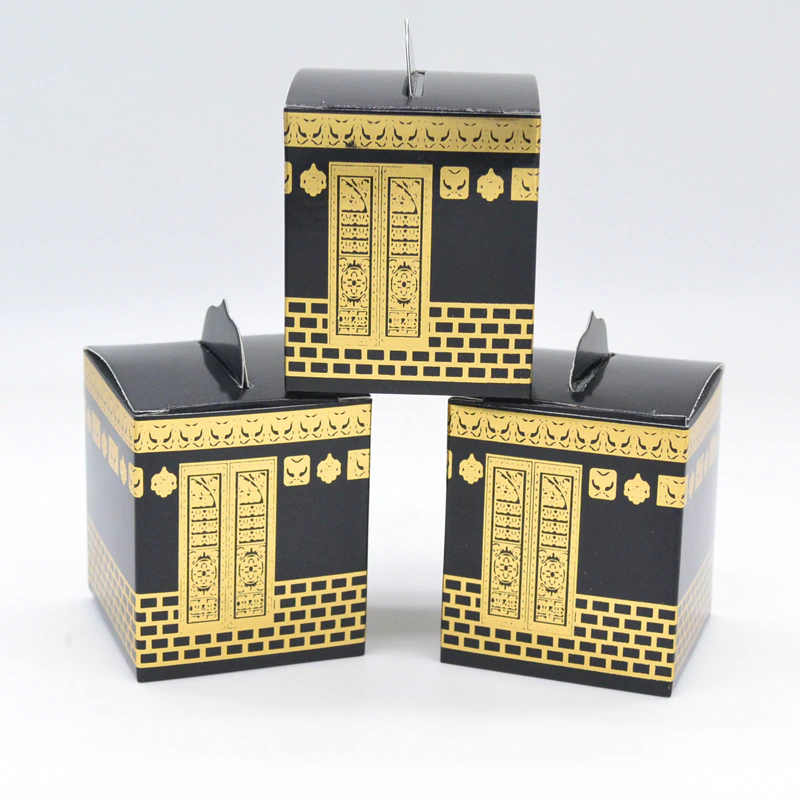 Muslin festival Kaaba design die cutting gold foil hajj box