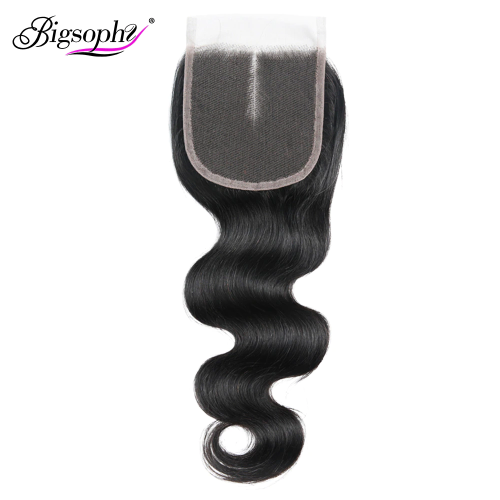 Bigsophy Lace Closure Human-Hair Cheveux Body-Wave 8-20inch Free/Middle-Part Brazilian