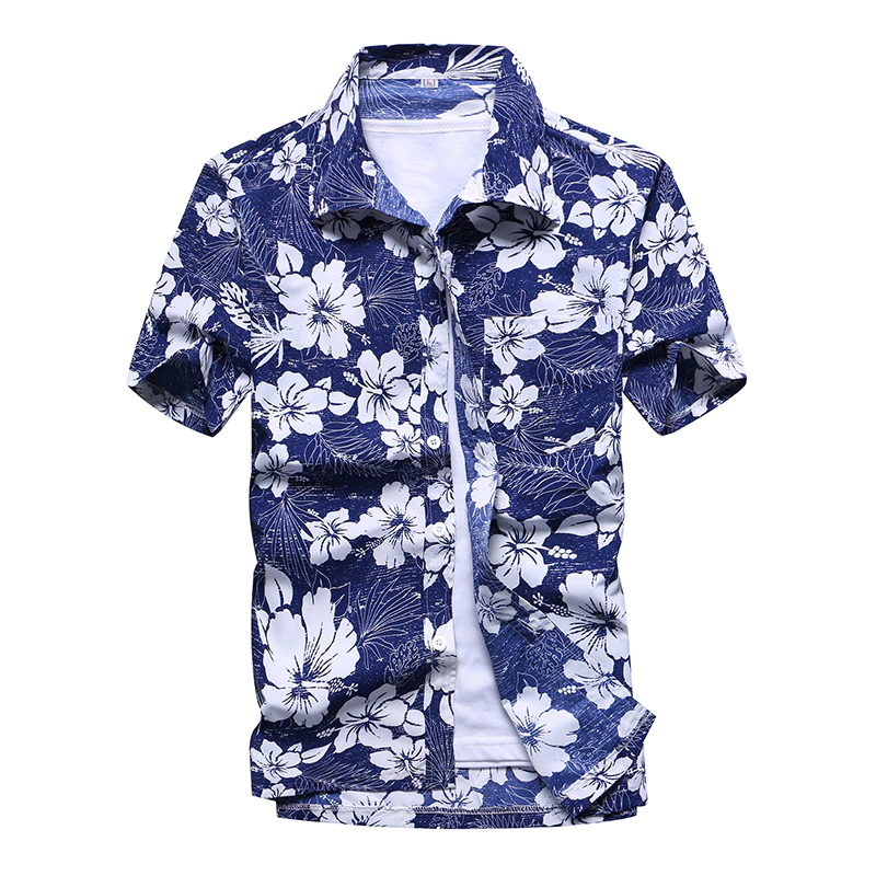 Camisa Short-Sleeve Hawaiian-Shirt Printed Colorful Plus-Size Casual Mens 5XL Fashion