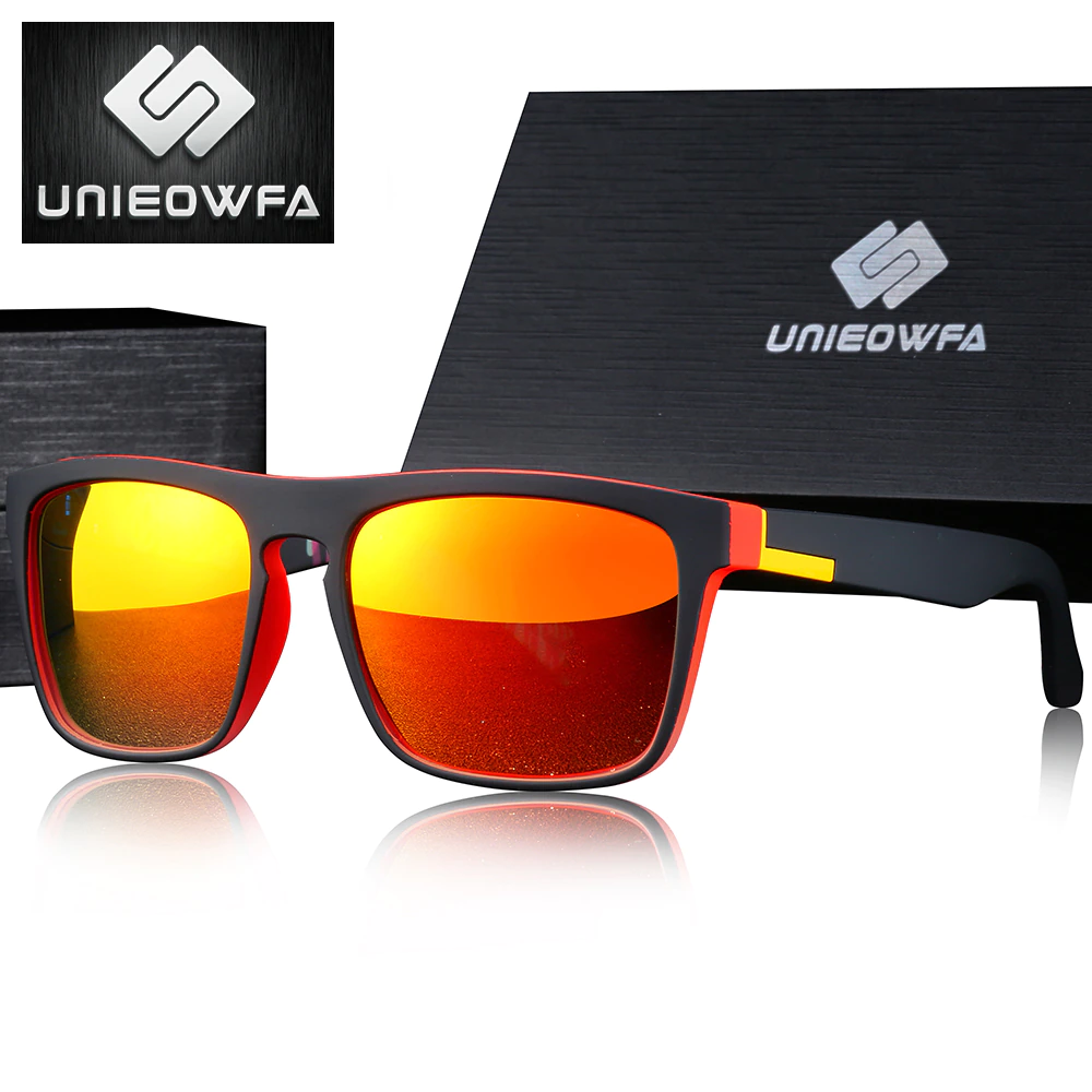 UNIEOWFA Prescription Sunglasses Myopia Orange Polarized Optical Men for Mirror Male