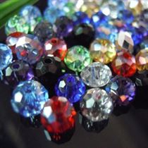Isywaka Glass Beads Crystal Rondelle Loose-Spacer Jewelry-Making Faceted Mixed-Colors