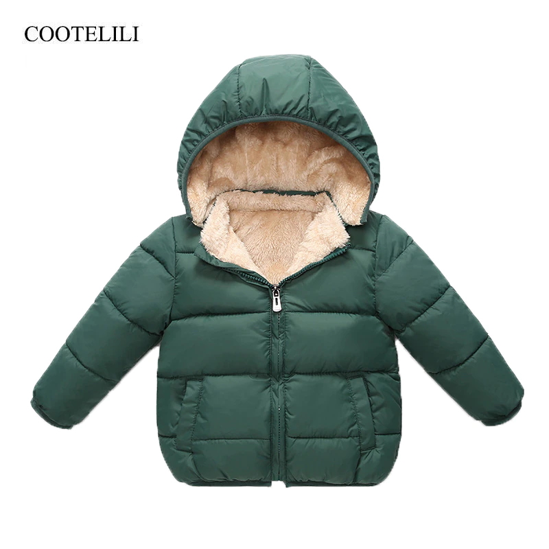 COOTELILI Jackets Outerwear Parkas Overcoat Children's-Coat Velvet Fleece Infant Girls