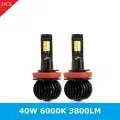 2PCS Car H7 LED Fog Light Bulb H1 H3 H4 H8 H9 H11 9005 880 Auto X5 Double Color Fog Lamp Bulb 40W 3800LM Car Styling 6000K