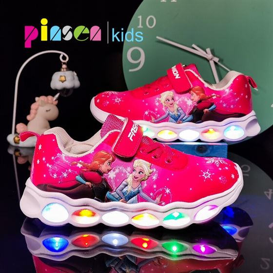 PINSEN Kids Shoes Light Boys Sneakers Sport-Spiderman Girls Luminous Led