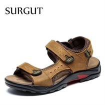 SURGUT Sandals Casual-Shoes Roman-Style Big-Size Genuine-Leather Summer Comfortable Fashion