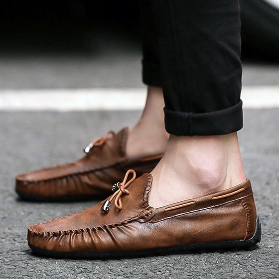 Loafers Flats-Shoes Driving Mocassin Male Summer Black Casual Slip-On WF133 Footwear