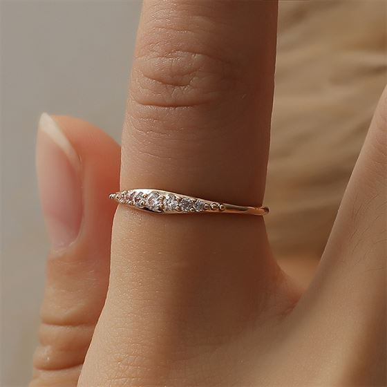 Dropshipping 2019 New Fashion Hot Couple Ring Women Single Row Drill Ring Gold Jewelry