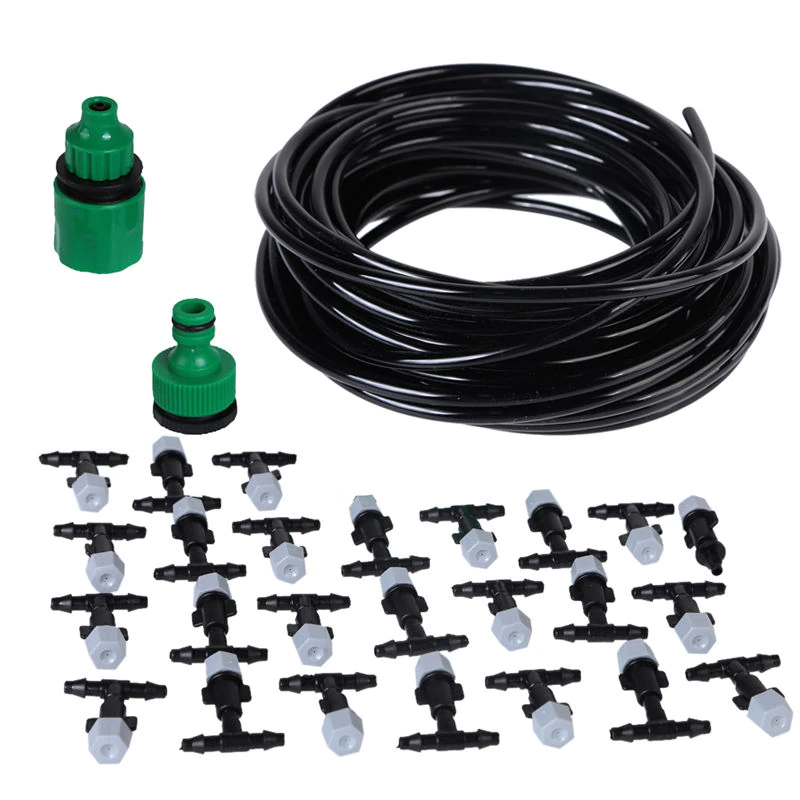 Water Misting Cooling System Mist Sprinkler Nozzle Outdoor Garden Patio Greenhouse Plants Spray Hose Watering Kit 10/20/25