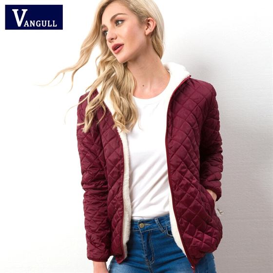 Cotton Jacket QUILTED Parkas Winter Warm Women High-Quality Hooded Long-Sleeve Female