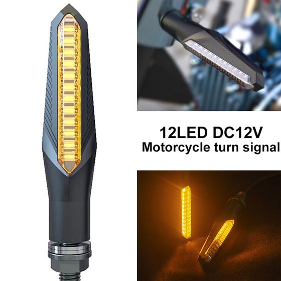 Motorbike-Lamp-Stop-Indicators Tail-Lights LED Water-Blinker Universal Amber 12 Flowing