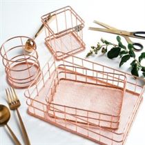 Makeup Organizer Box Basket Brush-Set Storage-Cup Eyeliner Dressing-Table Rose-Gold Nordic