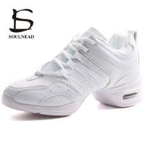 Dance-Sneakers Jazz Feature Soft-Outsole Black White Sports Modern Woman's Girls Breath
