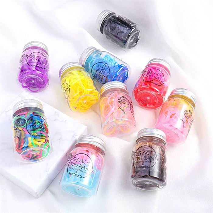 Rope Small Tie Hair-Accessories Rubber-Band Disposable Gradient-Color Fresh 120pcs Canned