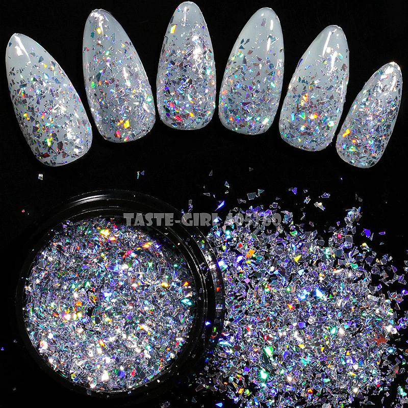 Nail-Art-Decoration Irregular-Fragment-Powder Glitter-Shimmering Acrylic Holographic