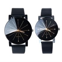 Watches Couple 1-Pair Lover Luxury Quartz Relogio Fashion PU Dial-Clock Saat Feminino
