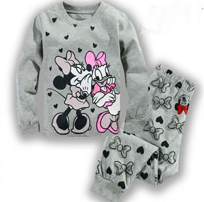 T-Shirt Suits Pajamas Spring-Fall Animal-Print Girls Kids Pants Long-Sleeved Casual P132