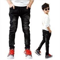 Boys Pants Trousers Children Black Casual Autumn Spring Outwear 3-13