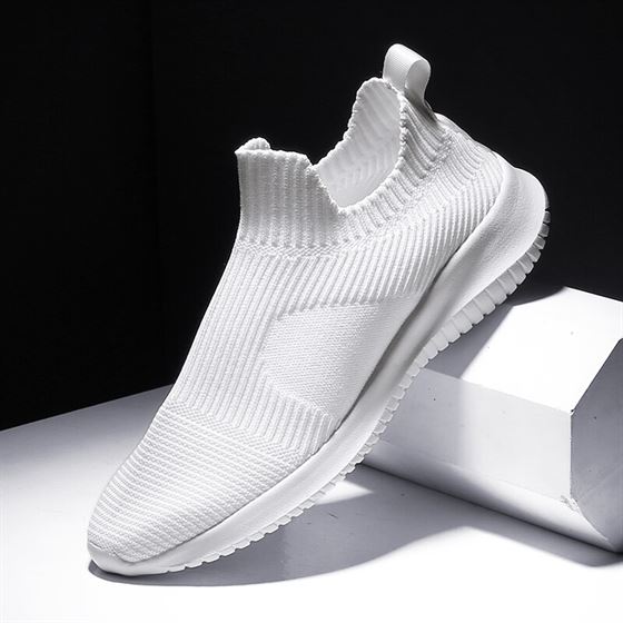 Casual-Shoes Socks Sneakers slip-On Tenis Masculino Stretch Super-Light Black White Breathable