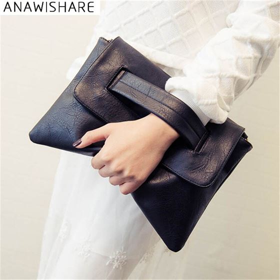 ANAWISHARE Women Handbags Clutches-Bags Envelope Black Evening Ladies Day