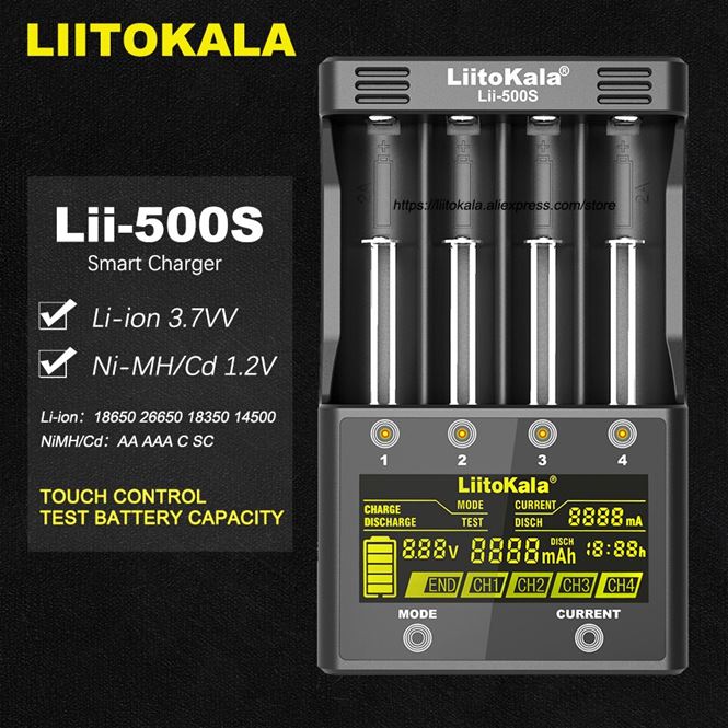 Liitokala Lithium-Battery-Charger 18500 Nimh Lii-Pd4 20700B 21700 26650 LCD AA