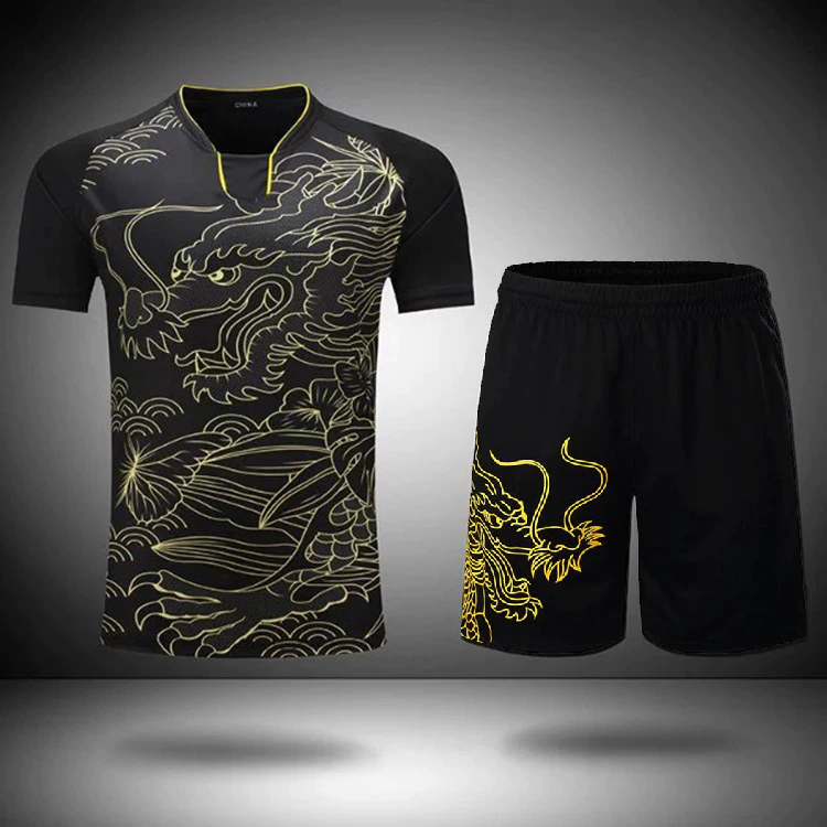 Suit-Shirt Jersey Table-Tennis-Clothes Pingpong-Set Training Short Dragon Sportswear