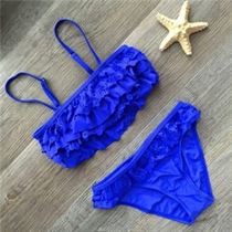 Bikini Girl Swimsuit Falbala Baby Kids Summer New Biquini 7-16years Infantil