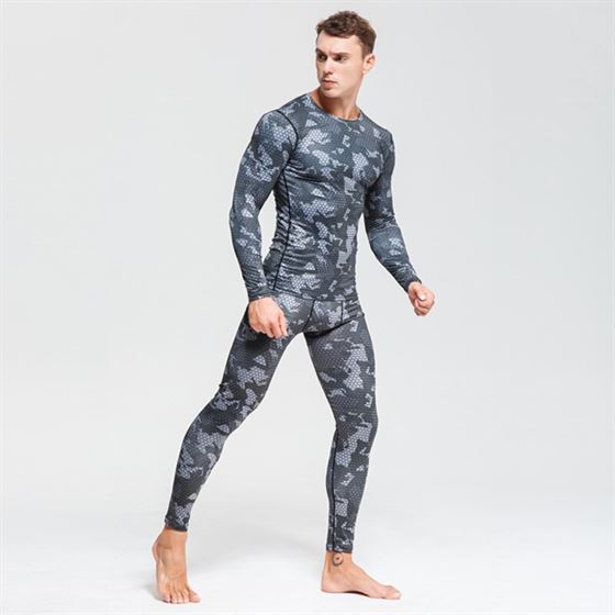 Suit T-Shirt Clothing Rashgard-Kit Thermal-Underwear Bodybuilding Winter Camouflage 