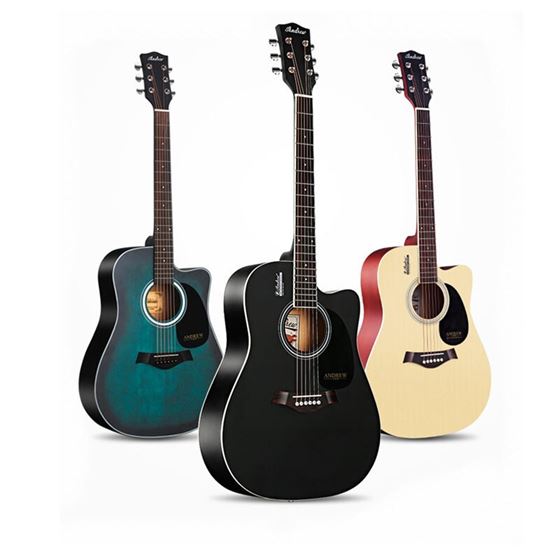 Acoustic Guitar Black Basswood 6-Strings Beginner for with Sets 40/41inch