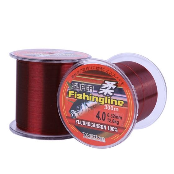 Fishing-Line Fluorocarbon Transparent Not-Multifilament Super-Tackle Strong Red Nylon