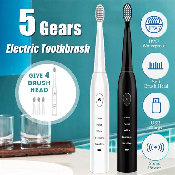 Electric Toothbrush Replaceable Whitening Smart-Chip Sonic-Wave Top-Quality