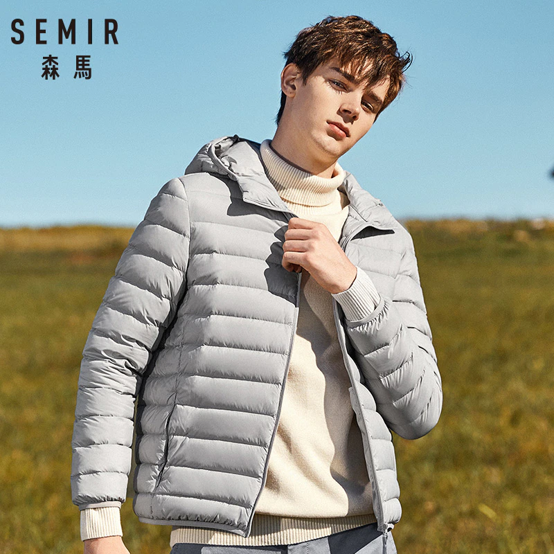 Winter Jacket Outwear Duck-Coat Hooded Windbreaker White Male SEMIR Fashion Brand Casual