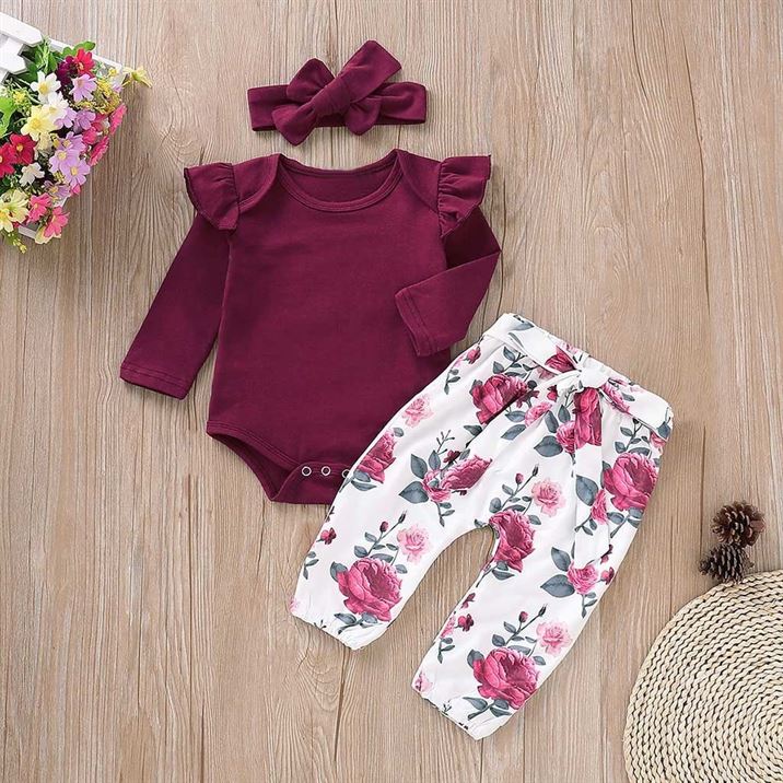 Romper Outfits Long-Sleeves Roupas-De-Beb Headbands-Set Toddler Infant Baby-Girls Newborn