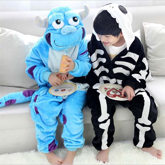 Blanket Pajamas Jumpsuit Overalls Sleepers Onesie Skeleton Sulley Animal Kigurumi Infantil