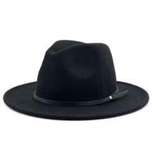 Felt Fedora Hat Trilby Gangster Wool Gentleman Elegant Wide-Brim Autumn Winter Vintage