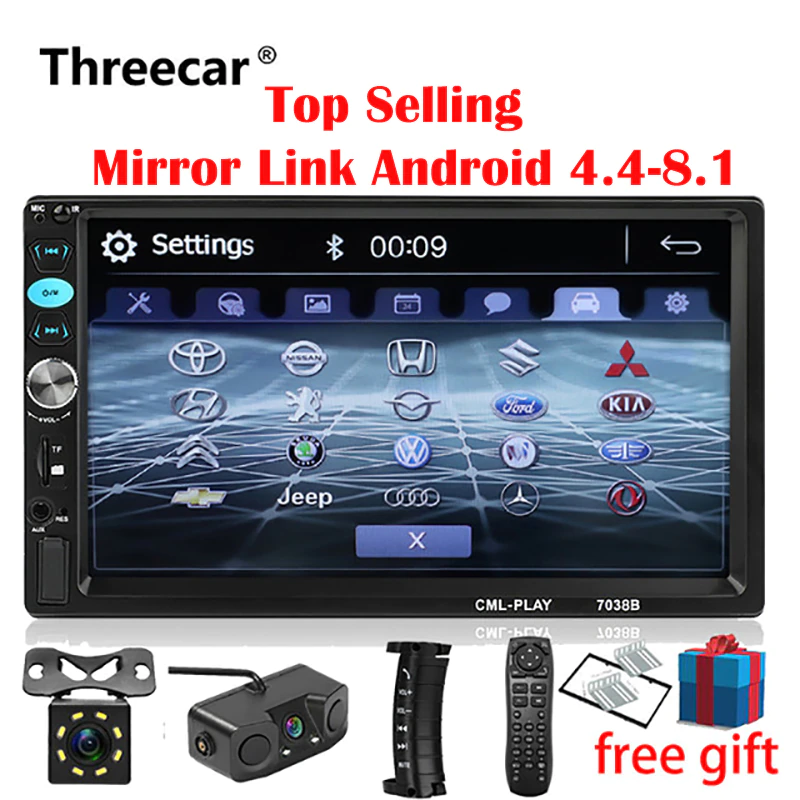 Tape-Recorder Autoradio Mp5-Player Mirrorlink Subwoofer Rear-View-Camera Bluetooth 2din