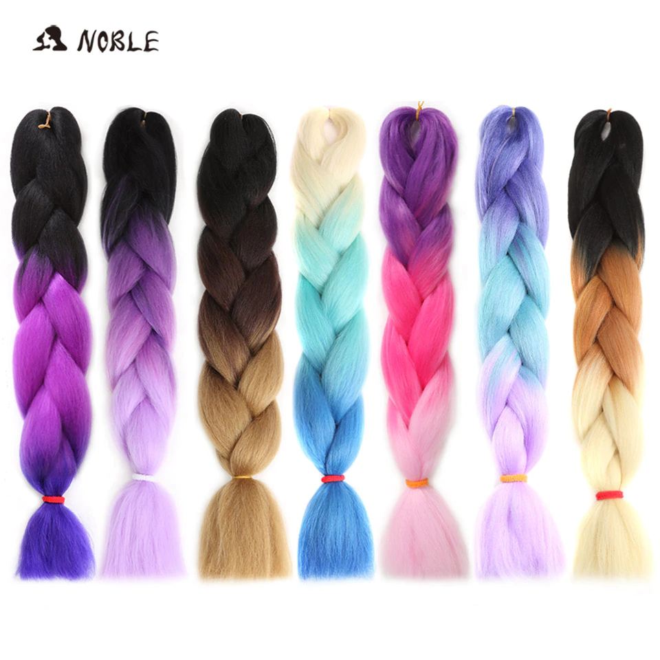 Noble Braids Hair Blonde Crochet Synthetic 24inch for Women 100g/Pack False