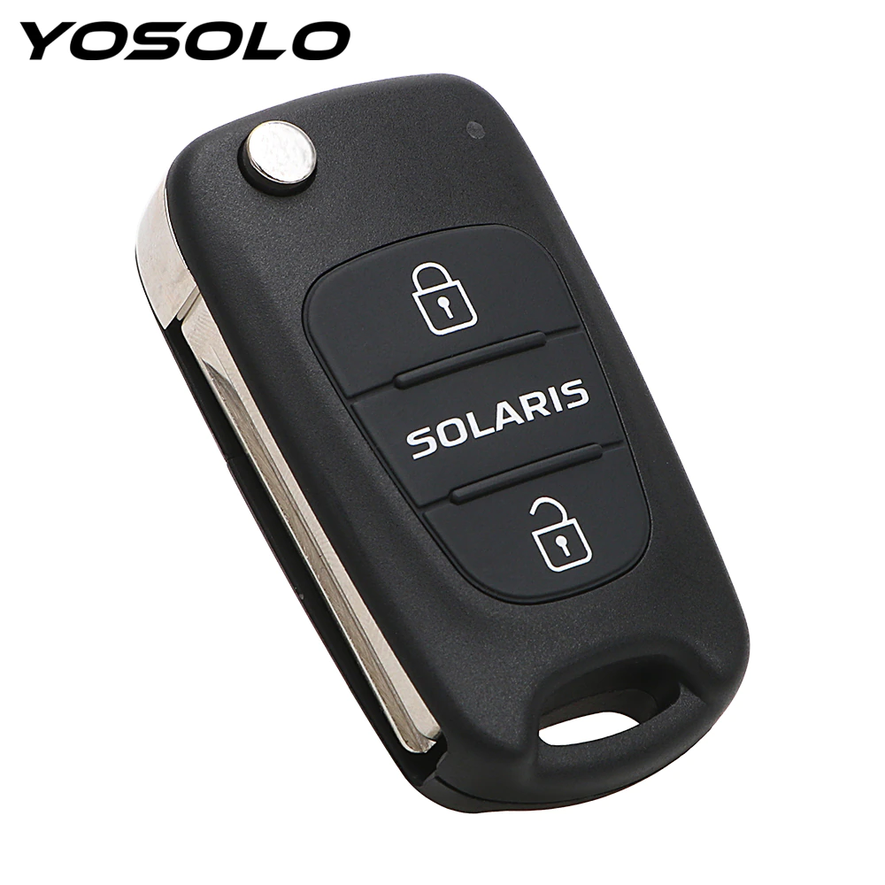Key-Fob-Case Replacement Car-Accessories Remote Folding Hyundai Solaris Car-Styling 3-Buttons