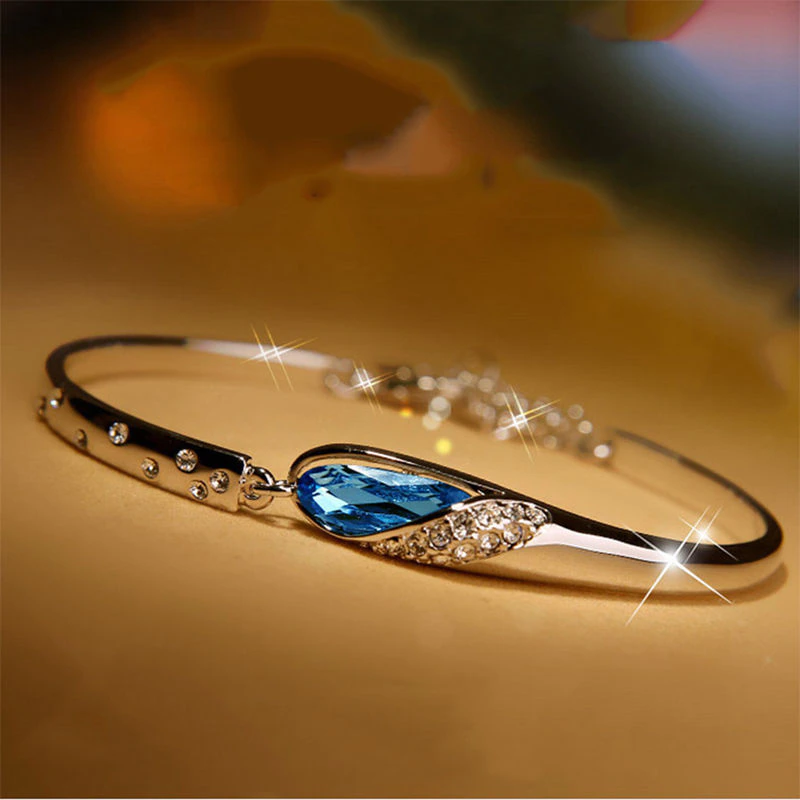 Novelty Silver Bracelet Crystal Wedding-Gift Romantic Party Women Jewelry New Trendy