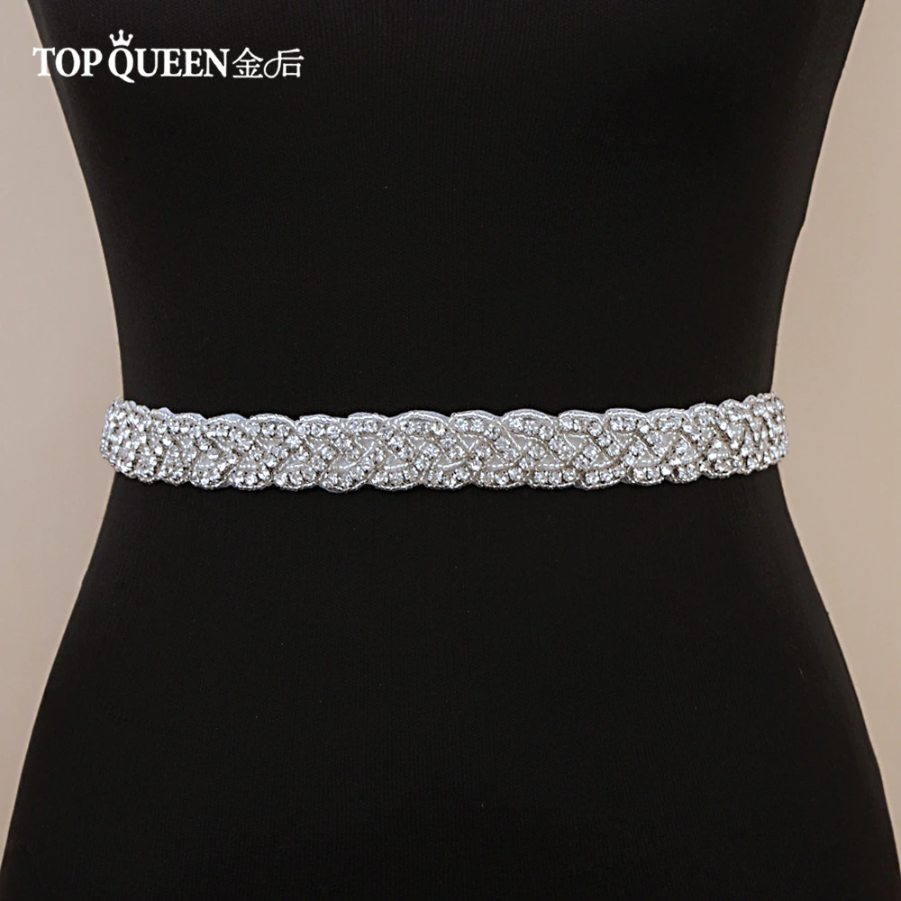 TOPQUEEN Belt Sashs Wedding-Belt-Accessories Rhinestones Marriage Handmade Bridal Women's